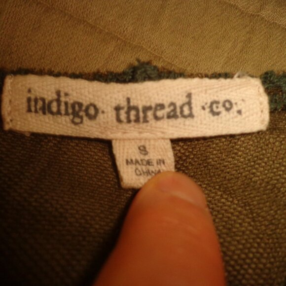NWOT Indigo Thread Co. Sheer Embroidery Boho Open Duster XS Green Long Sleeves - Picture 5 of 16